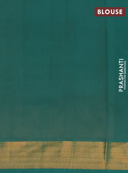 Pale Orange & Green Semi Silk Cotton Saree - Buttas