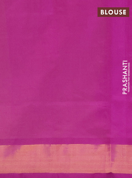 Yellow & Purple Semi Silk Cotton Saree - Buttas