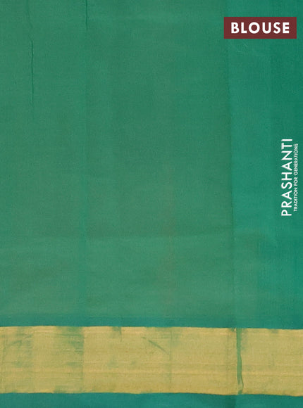 Pale Orange & Green Semi Silk Cotton Saree - Buttas