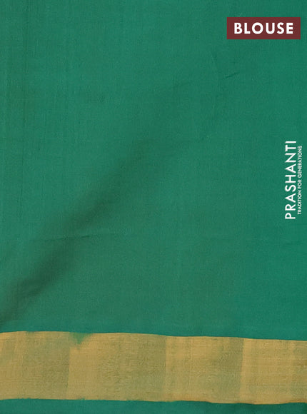 Red & Green Semi Silk Cotton Saree - Buttas