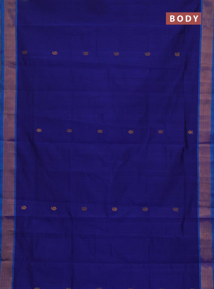 Blue & Cs Blue Semi Silk Cotton Saree - Buttas
