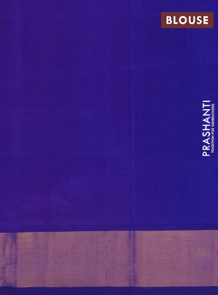 Pink & Blue Semi Silk Cotton Saree - Buttas