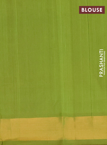 Maroon & Green Semi Silk Cotton Saree - Buttas