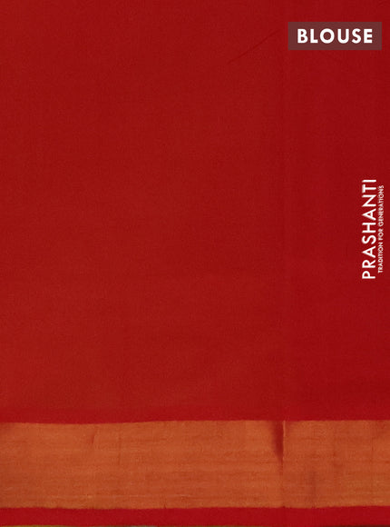 Yellow & Red Semi Silk Cotton Saree -Buttas