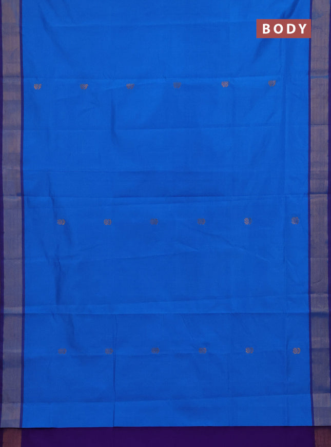 Cs Blue & Violet Semi Silk Cotton Saree - Buttas