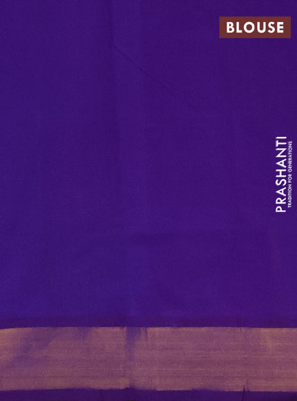 Cs Blue & Violet Semi Silk Cotton Saree - Buttas