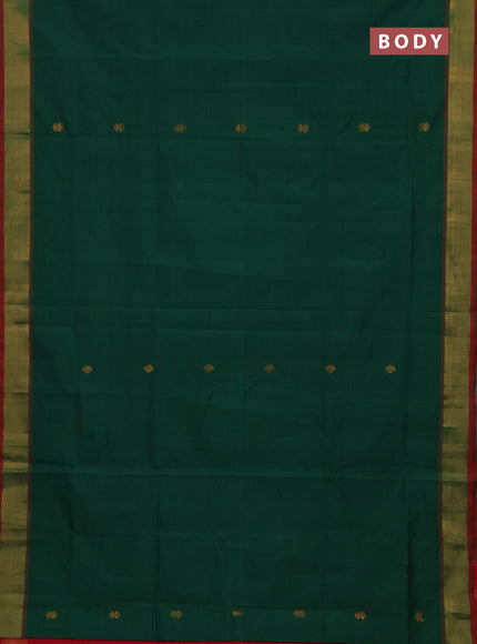 Green & Pink Semi Silk Cotton Saree - Buttas