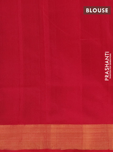 Green & Pink Semi Silk Cotton Saree - Buttas