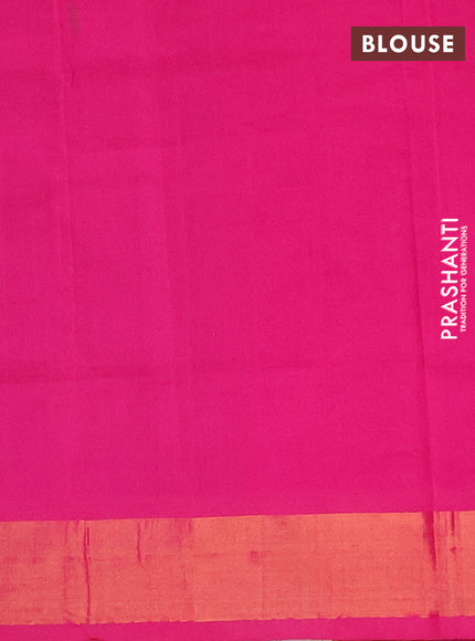 Grey & Pink Semi Silk Cotton Saree - Buttas