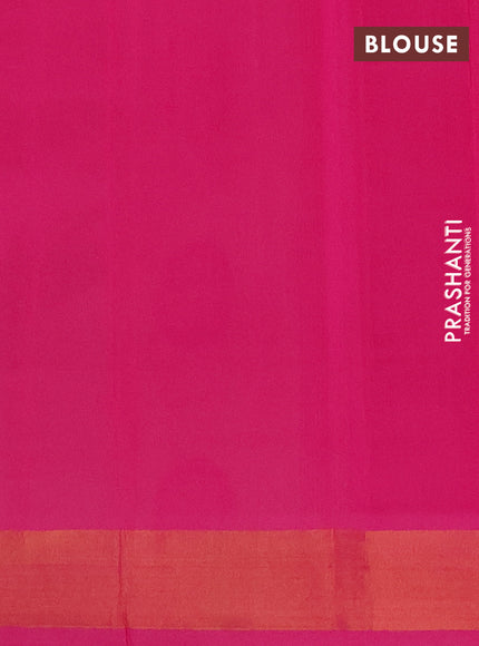 Beige & Pink Semi Silk Cotton Saree - Buttas
