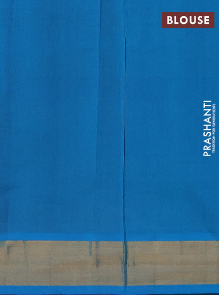 Purple & Blue Semi Silk Cotton Saree - Buttas