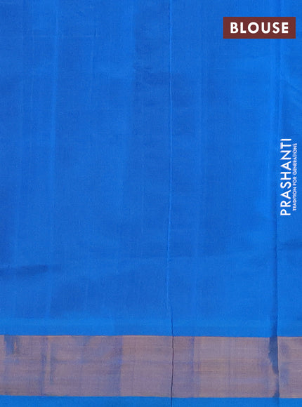Magenta Pink & Cs Blue Semi Silk Cotton Saree - Buttas