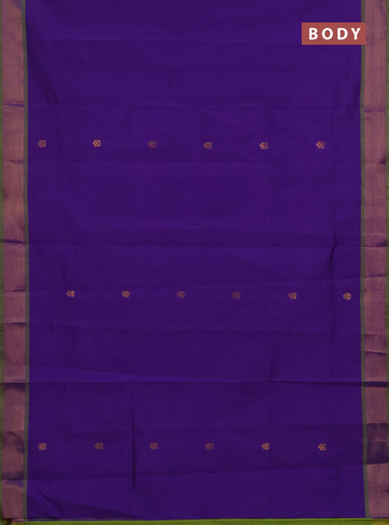 Violet & Green Semi Silk Cotton Saree - Buttas