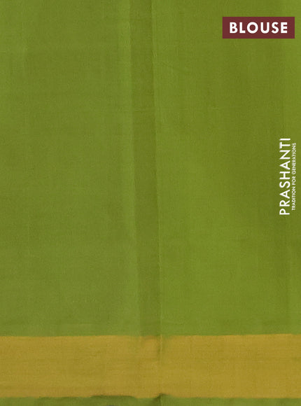 Violet & Green Semi Silk Cotton Saree - Buttas