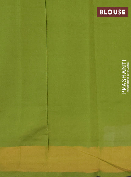 Purple & Green Semi Silk Cotton Saree - Buttas