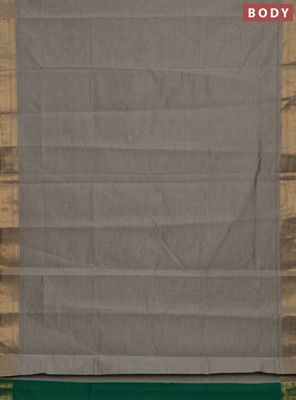 Grey & Green Semi Silk Cotton Saree