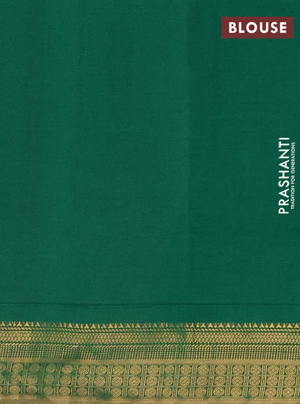 Grey & Green Semi Silk Cotton Saree
