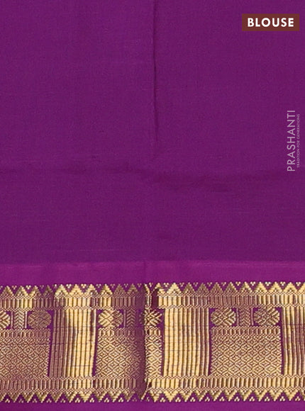 Peacock Blue & Purple Semi Silk Cotton Saree