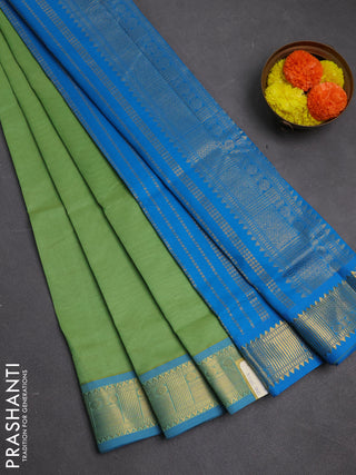 Green & Cs Blue Semi Silk Cotton Saree
