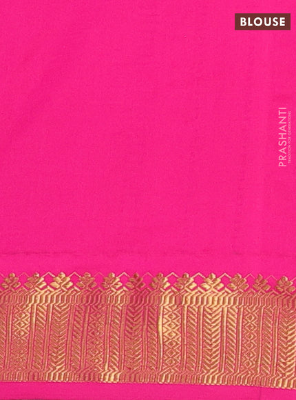 Sky Blue & Pink Semi Silk Cotton Saree