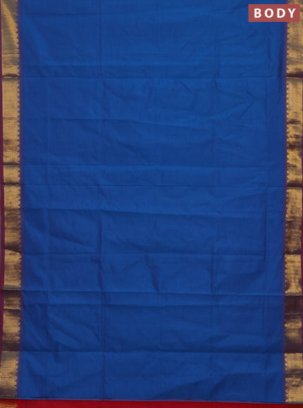Blue & Pink Semi Silk Cotton Saree