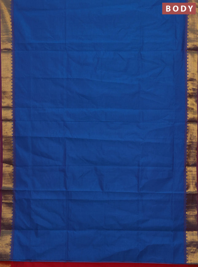 Blue & Pink Semi Silk Cotton Saree