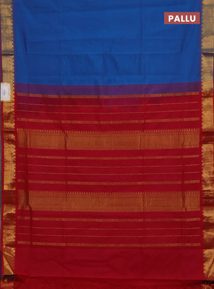 Blue & Pink Semi Silk Cotton Saree