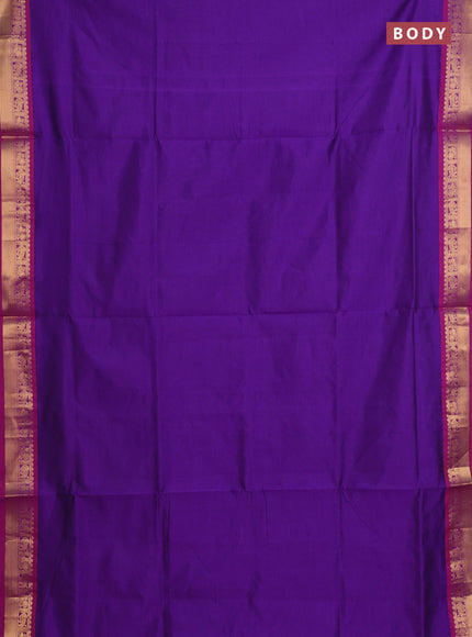 Purple & Red Semi Silk Cotton Saree