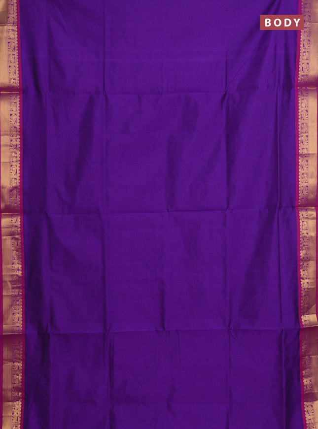 Purple & Red Semi Silk Cotton Saree