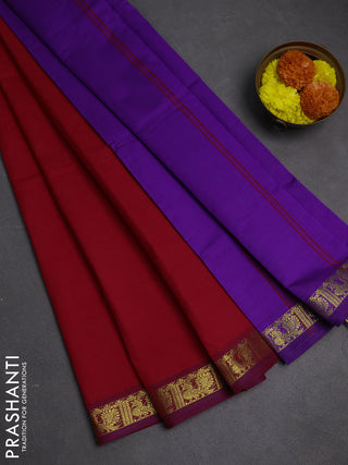 Red & Purple Semi Silk Cotton Saree