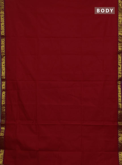 Red & Purple Semi Silk Cotton Saree