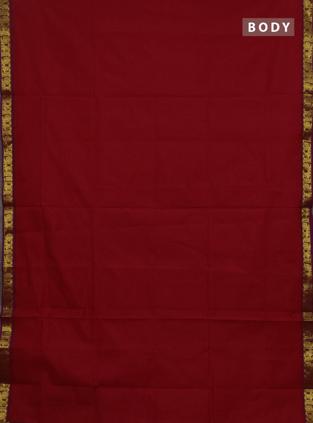 Red & Purple Semi Silk Cotton Saree