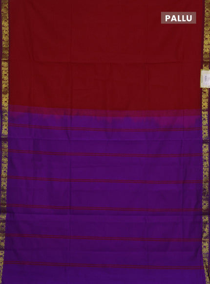 Red & Purple Semi Silk Cotton Saree