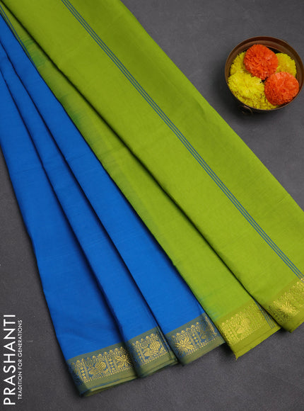Cs Blue & Green Semi Silk Cotton Saree