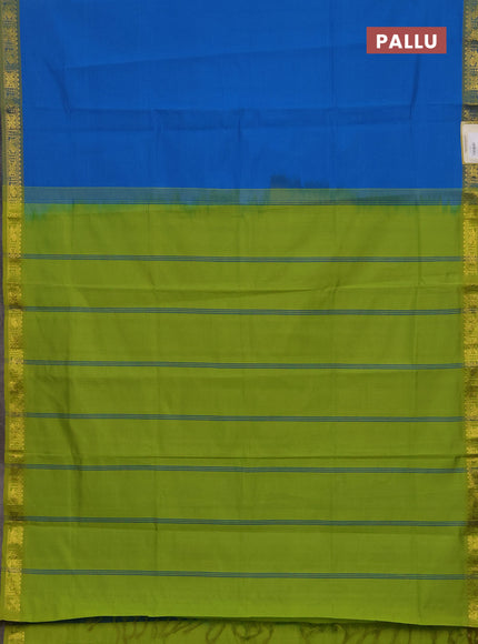 Cs Blue & Green Semi Silk Cotton Saree