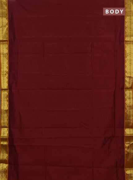 Maroon & Mustard Yellow Semi Silk Cotton Saree