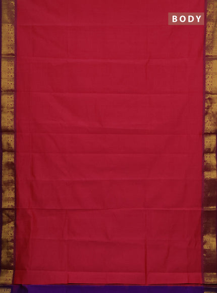 Pink & Purple Semi Silk Cotton Saree