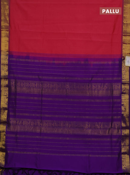 Pink & Purple Semi Silk Cotton Saree