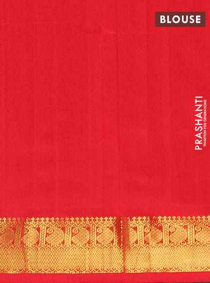 Navy Blue & Red Semi Silk Cotton Saree