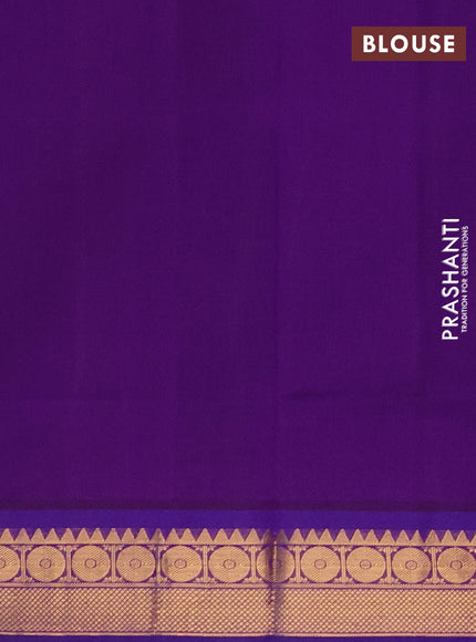Purple & Violet Semi Silk Cotton Saree - Zari Weaves