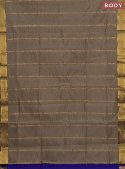 Green & Blue Semi Silk Cotton Saree - Zari Weaves
