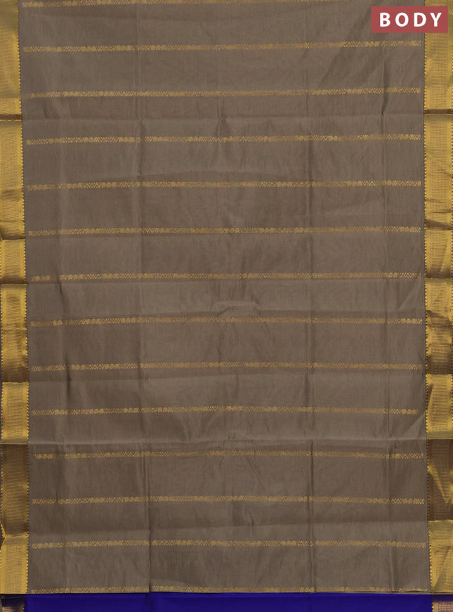 Green & Blue Semi Silk Cotton Saree - Zari Weaves