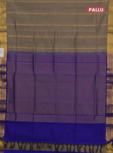 Green & Blue Semi Silk Cotton Saree - Zari Weaves