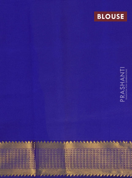 Green & Blue Semi Silk Cotton Saree - Zari Weaves