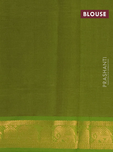 Maroon & Green Semi Silk Cotton Saree - Buttas