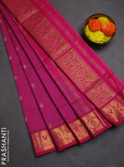 Pink Semi Silk Cotton Saree - Buttas