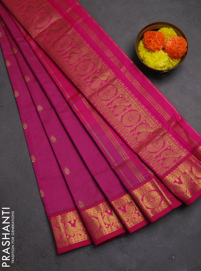 Pink Semi Silk Cotton Saree - Buttas