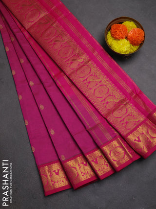 Pink Semi Silk Cotton Saree - Buttas