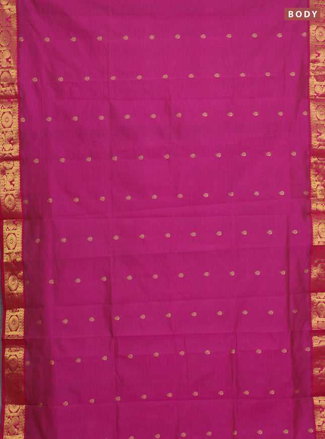 Pink Semi Silk Cotton Saree - Buttas