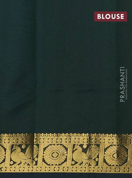 Blue & Bottle Green Semi Silk Cotton Saree - Buttas